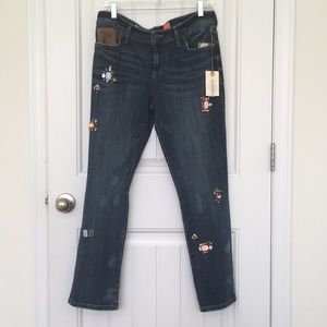 Anthropologie jeweled denim